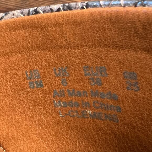 Franco Sarto Clemens Sandals Size 8 Wedge Platform Espadrille Silver Snakeskin - Picture 6 of 16